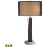 Jaycee 29"H 2 Light Table Lamp in Black Composite & Nickel (Includes LED Bulb)