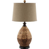 Weston Table Lamp in Rattan w/ Linen