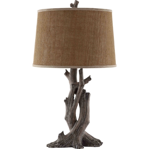 Cusworth Table Lamp in Resin Sticks w/ Linen Shade