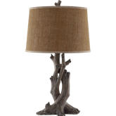 Cusworth Table Lamp in Resin Sticks w/ Linen Shade