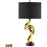 Belle 29.88"H 1 Light Table Lamp in Gold & Black (Includes LED Bulb)