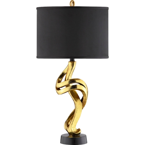 Belle Table Lamp in Gold w/ Black Drum Shade