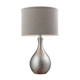 22" Hammered Chrome LED Table Lamp