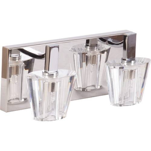 Capello 12"W 2 Light Vanity Light in Chrome & Clear Glass