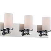 Adam 20.5" Wide 3 Light Bathroom Vanity Light in Chrome & Frosted Glass