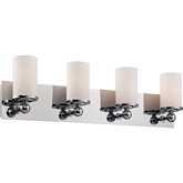 Adam 28.5" Wide 4 Light Bathroom Vanity Light in Chrome & Frosted Glass