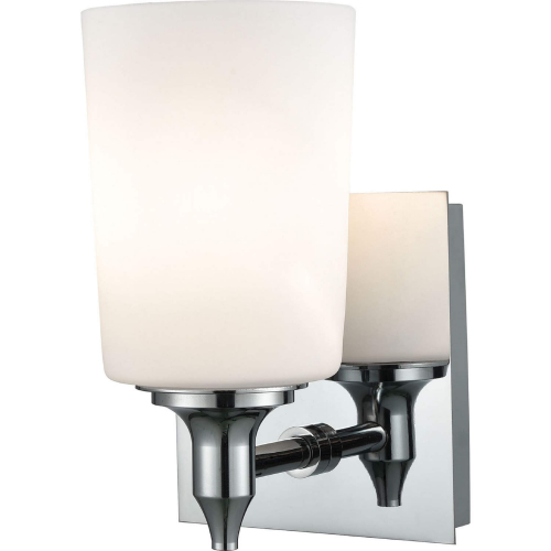 Alton Road 1 Light Vanity Light in Chrome & Opal Glass