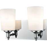 Alton Road 2 Light Vanity Light in Chrome & & Opal Glass