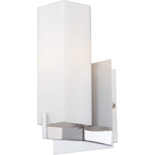 Moderno 8.3"H 1 Light Wall Sconce in Chrome & Opal White Glass