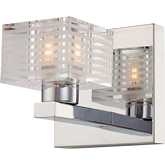 Quatra 48"W 1 Light Vanity Light in Chrome & Glass