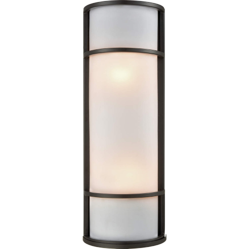 Bella 18"H 2 Light Outdoor Wall Sconce in Oil Rubbed Bronze & White Acrylic