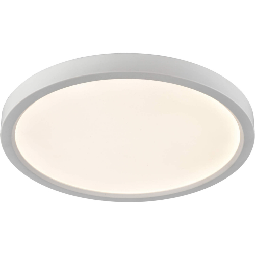 Titan 13"W Integrated LED Round Flush Mount in White Metal