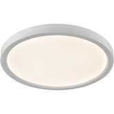 Titan 15"W Integrated LED Round Flush Mount in White Metal