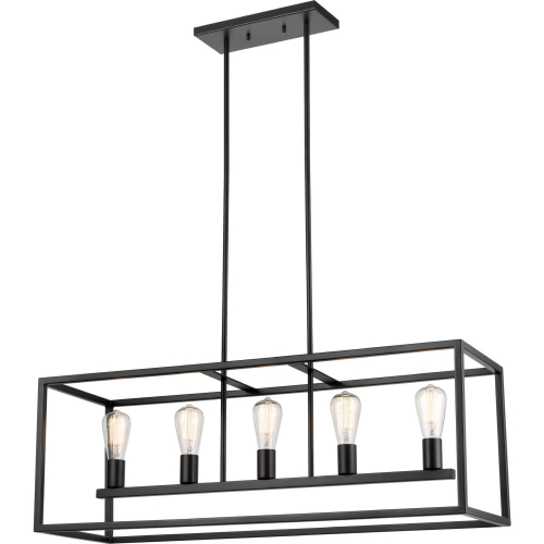 Williamsport 37"W 5 Light Linear Chandelier in Oil Rubbed Bronze