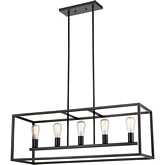 Williamsport 37"W 5 Light Linear Chandelier in Oil Rubbed Bronze