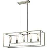 Williamsport 37"W 5 Light Linear Chandelier in Brushed Nickel