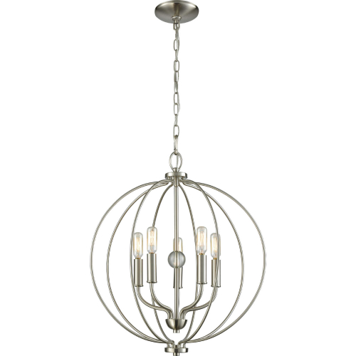 Williamsport 19"W 5 Light Chandelier in Brushed Nickel