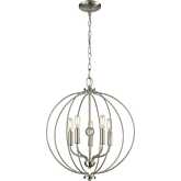 Williamsport 19"W 5 Light Chandelier in Brushed Nickel