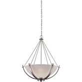 Casual Mission 21"W 3 Light Chandelier in Brushed Nickel & White Opal Glass