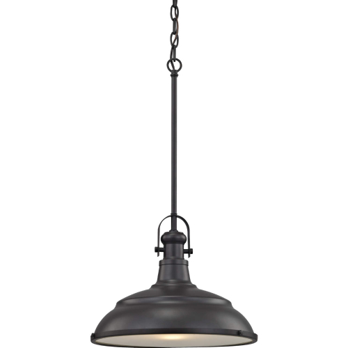 Blakesley 14"W 1 Light Pendant in Oil Rubbed Bronze & Frosted Glass