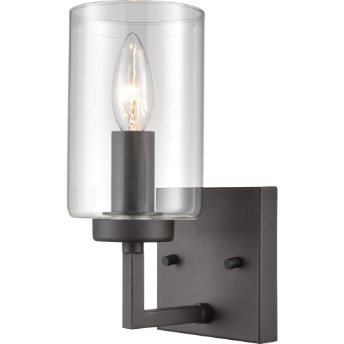 West End 9.25"H 6 Light Wall Sconce in Oil Rubbed Bronze & Clear Glass