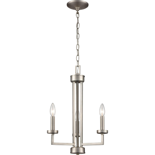 West End 15"W 3 Light Chandelier in Brushed Nickel