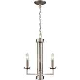 West End 15"W 3 Light Chandelier in Brushed Nickel