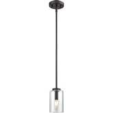 West End 4.75"W 1 Light Ceiling Pendant Light in Oil Rubbed Bronze & Clear Glass