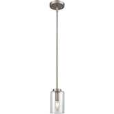 West End 4.75"W 1 Light Ceiling Pendant Light in Brushed Nickel & Clear Glass