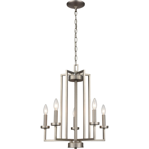 West End 20"W 6 Light Chandelier in Brushed Nickel