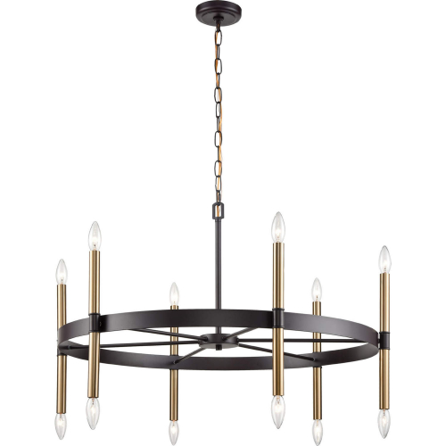 Notre Dame 12 Light Chandelier in Oil Rubbed Bronze & Gold