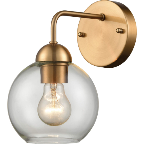 Astoria 9.5"H 1 Light Wall Sconce in Satin Gold & Glass