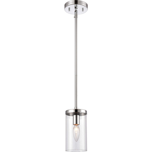 Oakland 4"W 1 Light Ceiling Pendant Light in Chrome & Clear Glass