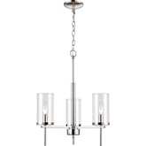 Oakland 19"W 3 Light Chandelier in Chrome & Clear Glass