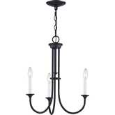 Meadowview 18"W 3 Light Chandelier in Matte Black