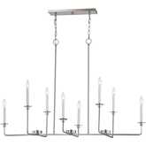 Lexington Green 48"W 8 Light Linear Chandelier in Brushed Nickel