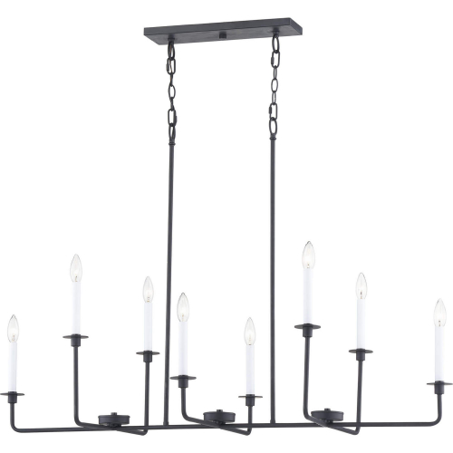 Lexington Green 48"W 8 Light Linear Chandelier in Matte Black