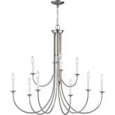 Meadowview 36"W 9 Light Chandelier in Brushed Nickel