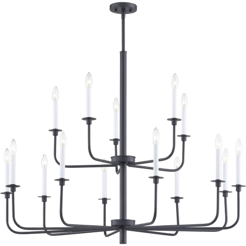 Lexington Green 46"W 15 Light Chandelier in Matte Black