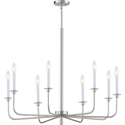 Lexington Green 38"W 8 Light Chandelier in Brushed Nickel