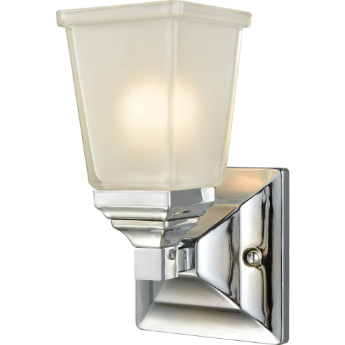 Sinclair 10"H 1 Light Wall Sconce in Polished Chrome & White Frosted Glass