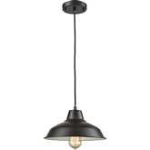 Classic Loft 11"W 1 Light Ceiling Pendant Light in Oil Rubbed Bronze