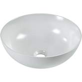 Vitreous China 18.70" Round Vessel Bathroom Sink in Matte White