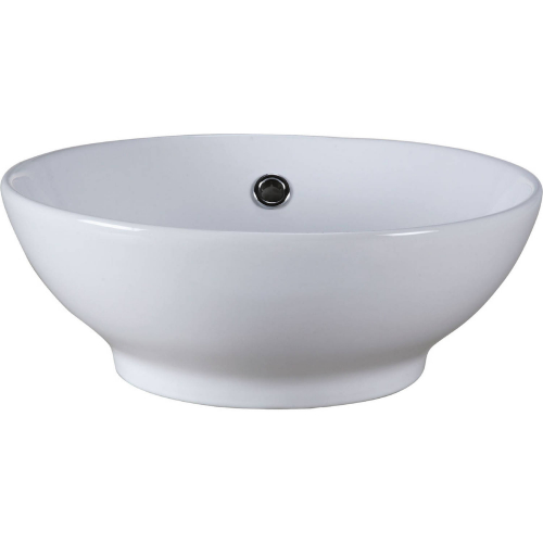 Vitreous China 16.10" Round Vessel Bathroom Sink in White