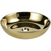 Vitreous China 18.70" Round Vessel Bathroom Sink in Polished Gold