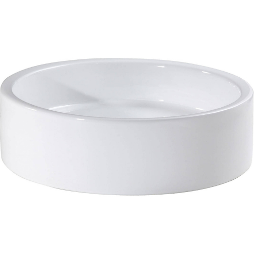 Vitreous China Cylindrical Vessel Bathroom Sink in White