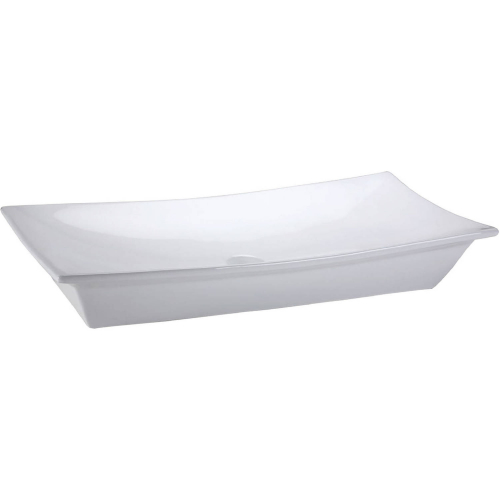 Vitreous China 31.50" Rectangle Vessel Bathroom Sink in White