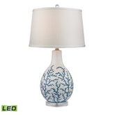 27" Sixpenny Blue Coral LED Table Lamp in White