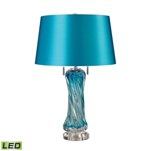 25" Vergato Free Blown Glass LED Table Lamp in Blue