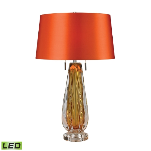 26" Modena Free Blown Glass LED Table Lamp in Amber